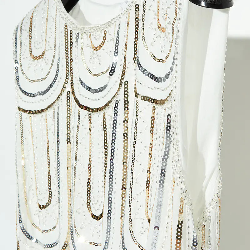 The Ripple Sequin A-Line Evening Dress - Detail