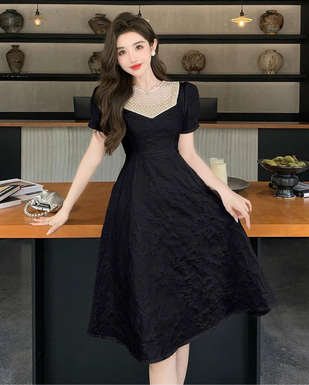 The Palace French Luxury Bubble Sleeve Dress - Front View