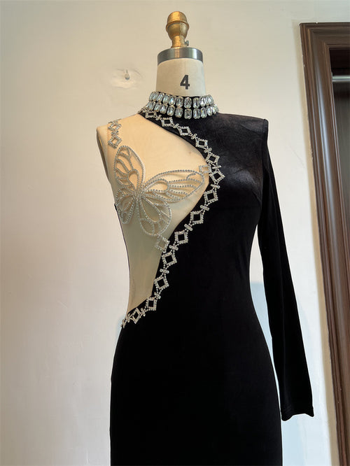 The Butterfly Rhinestone Luxury Dress - Detail 2
