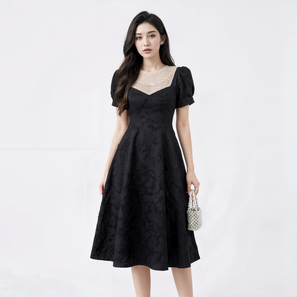 The Palace — French Luxury Bubble Sleeve Dress