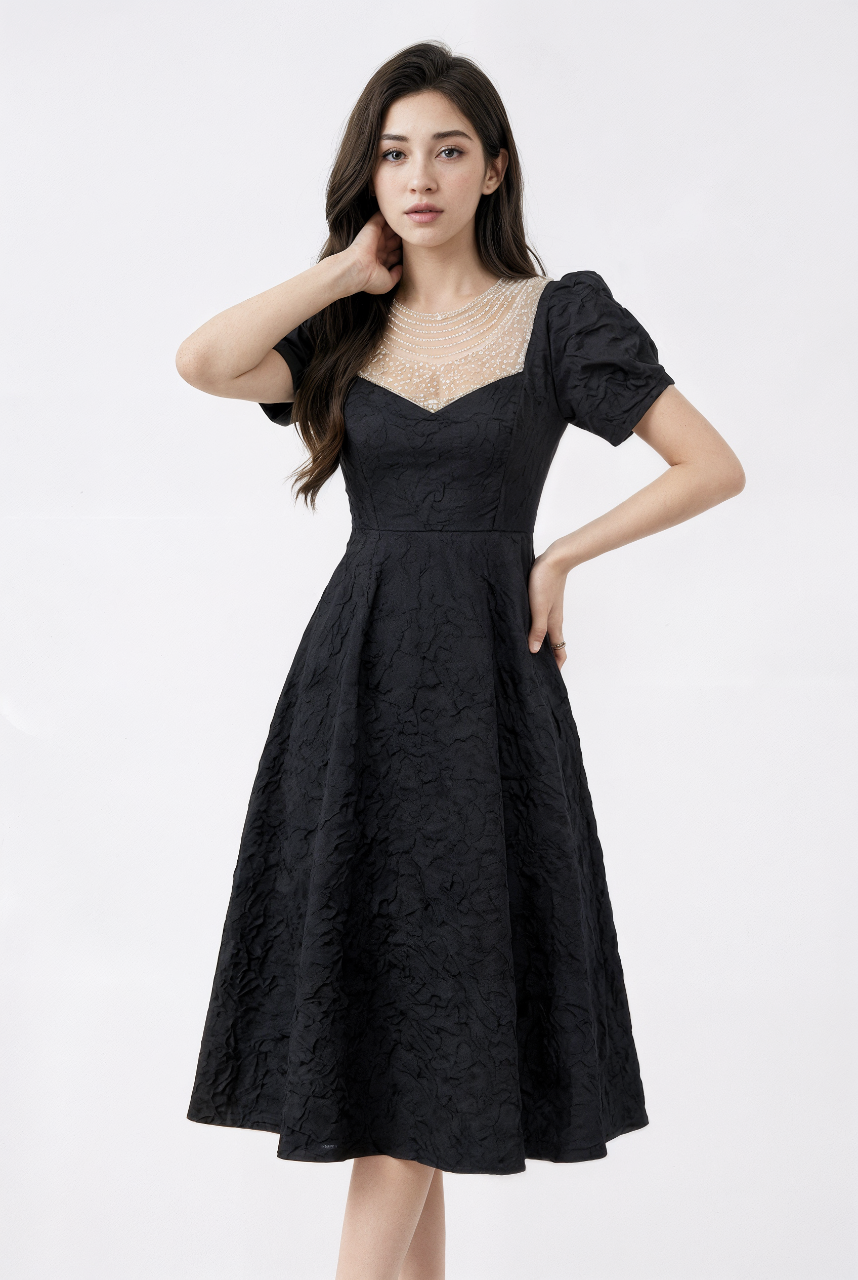 The Palace — French Luxury Bubble Sleeve Dress