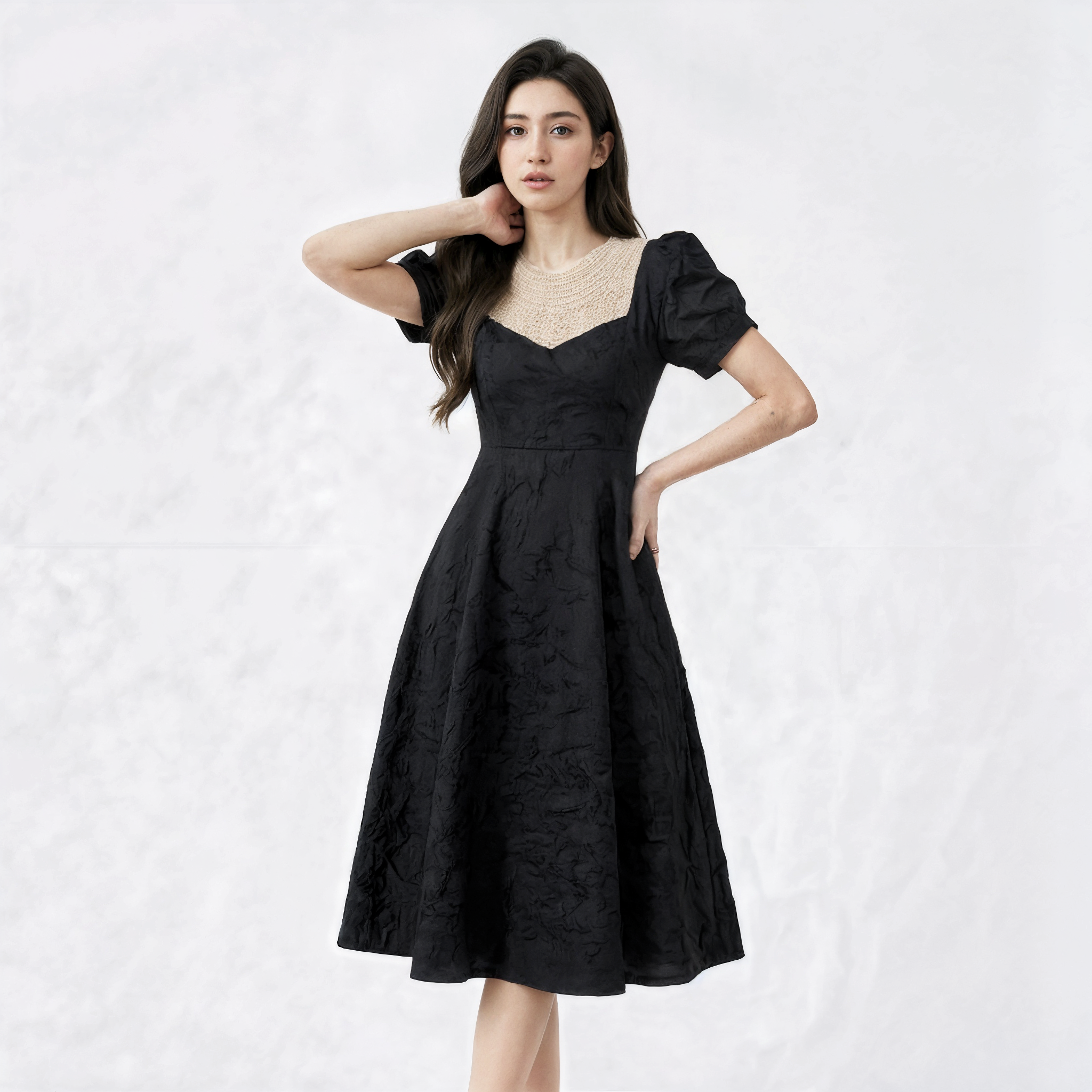 The Palace — French Luxury Bubble Sleeve Dress