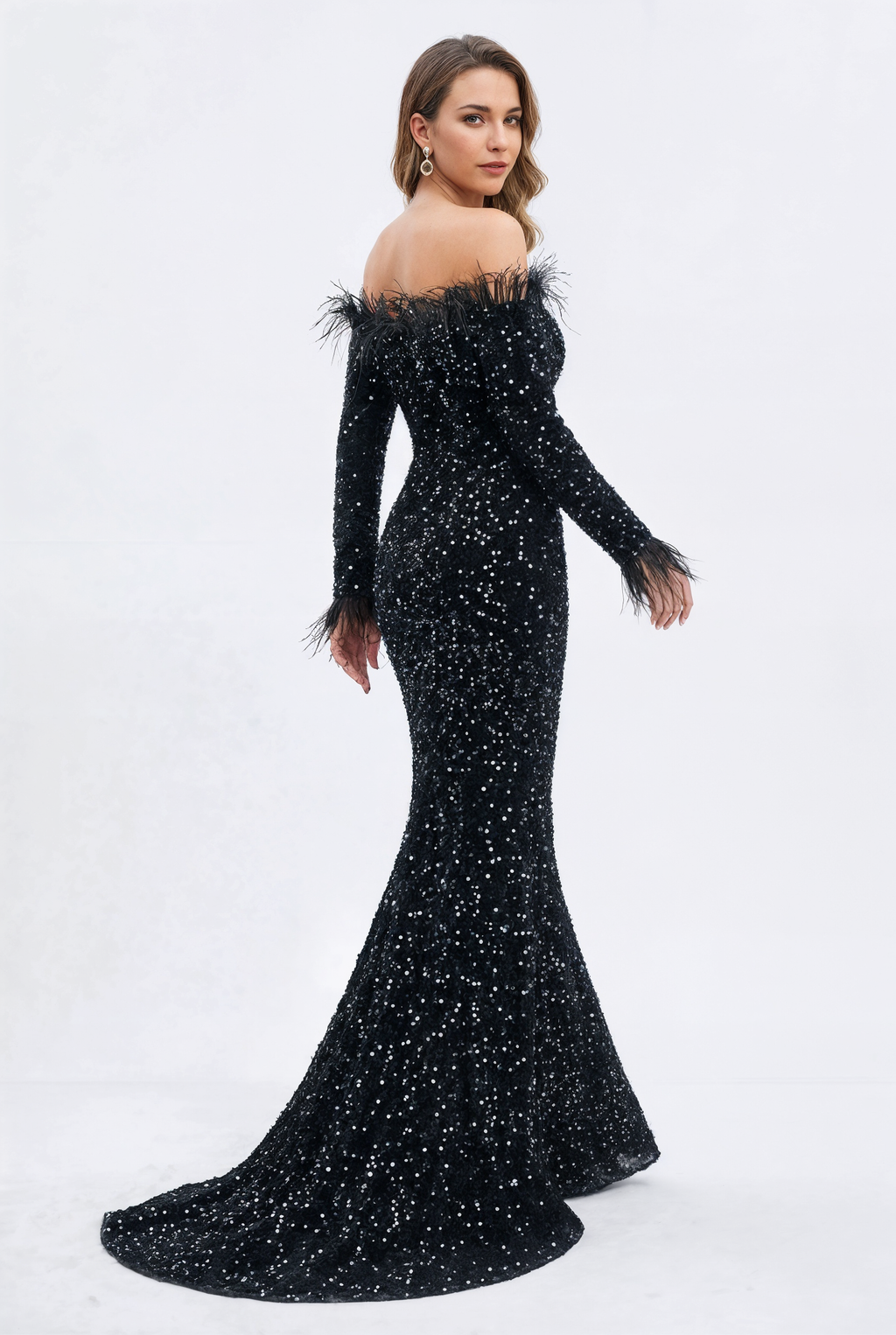The Mermaid — Velvet & Sequin Evening Gown