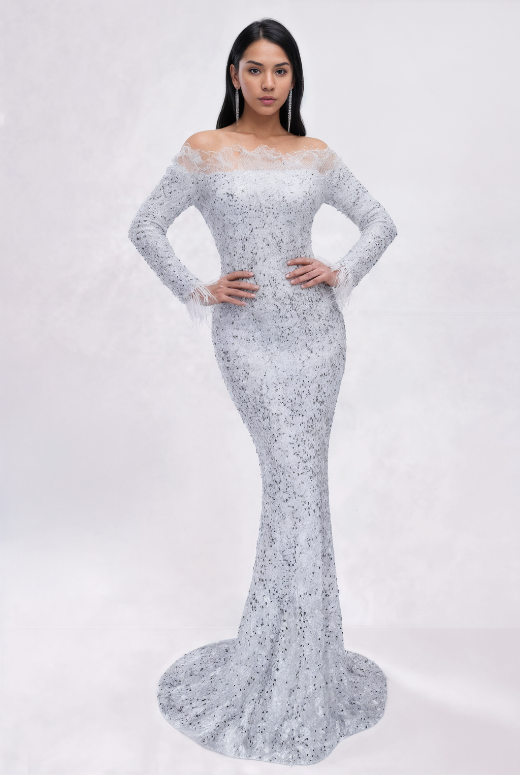 The Mermaid — Velvet & Sequin Evening Gown