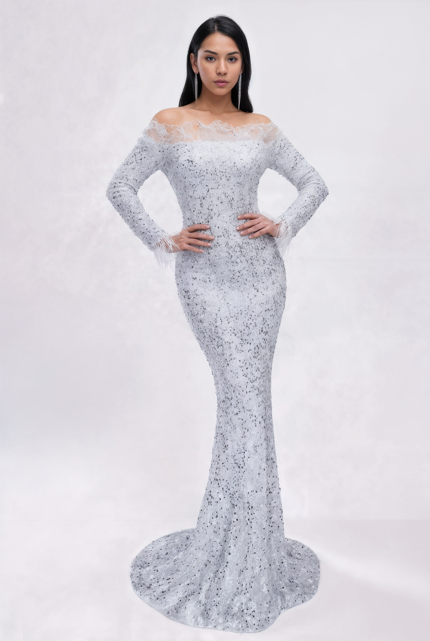 The Mermaid — Velvet & Sequin Evening Gown
