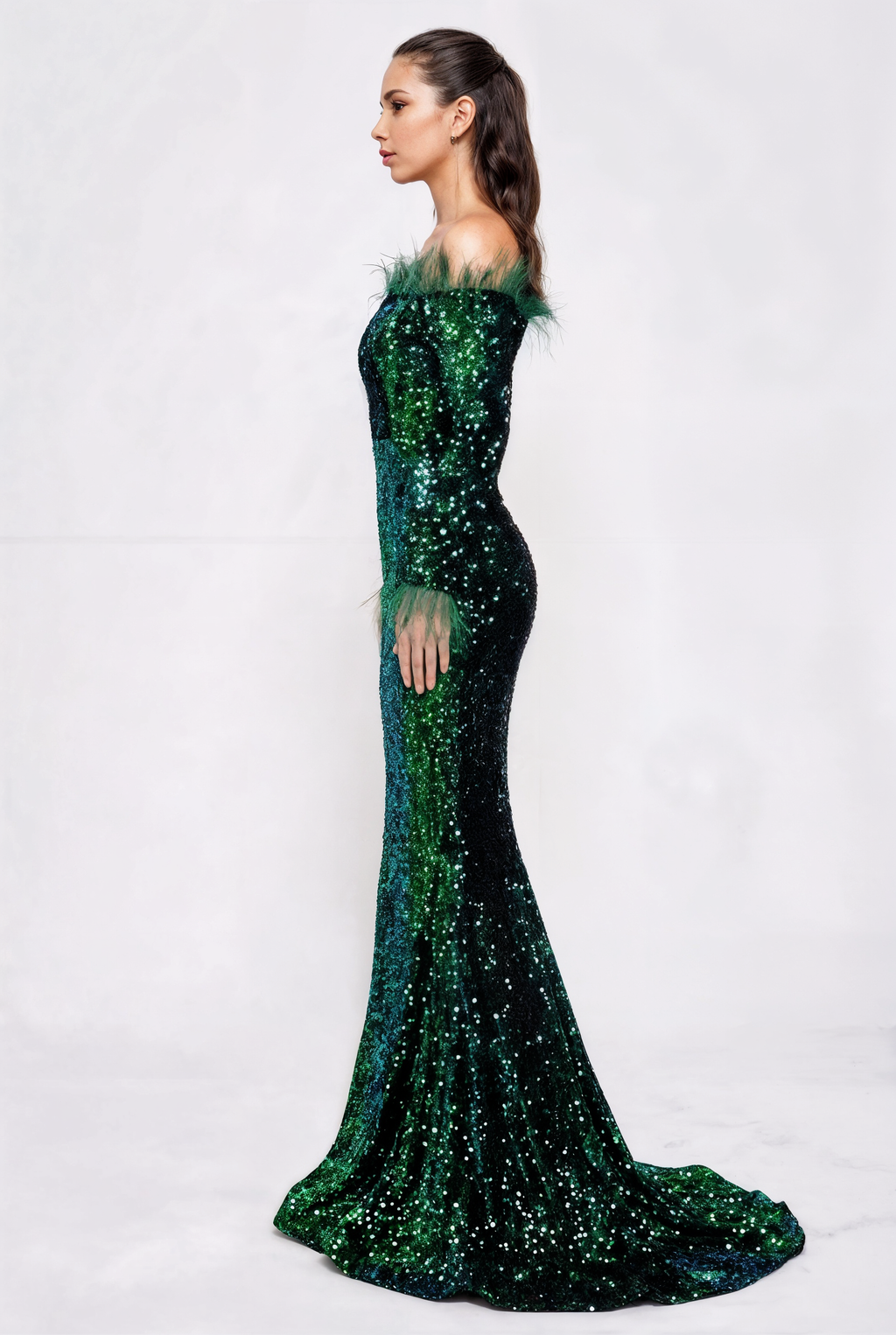 The Mermaid — Velvet & Sequin Evening Gown