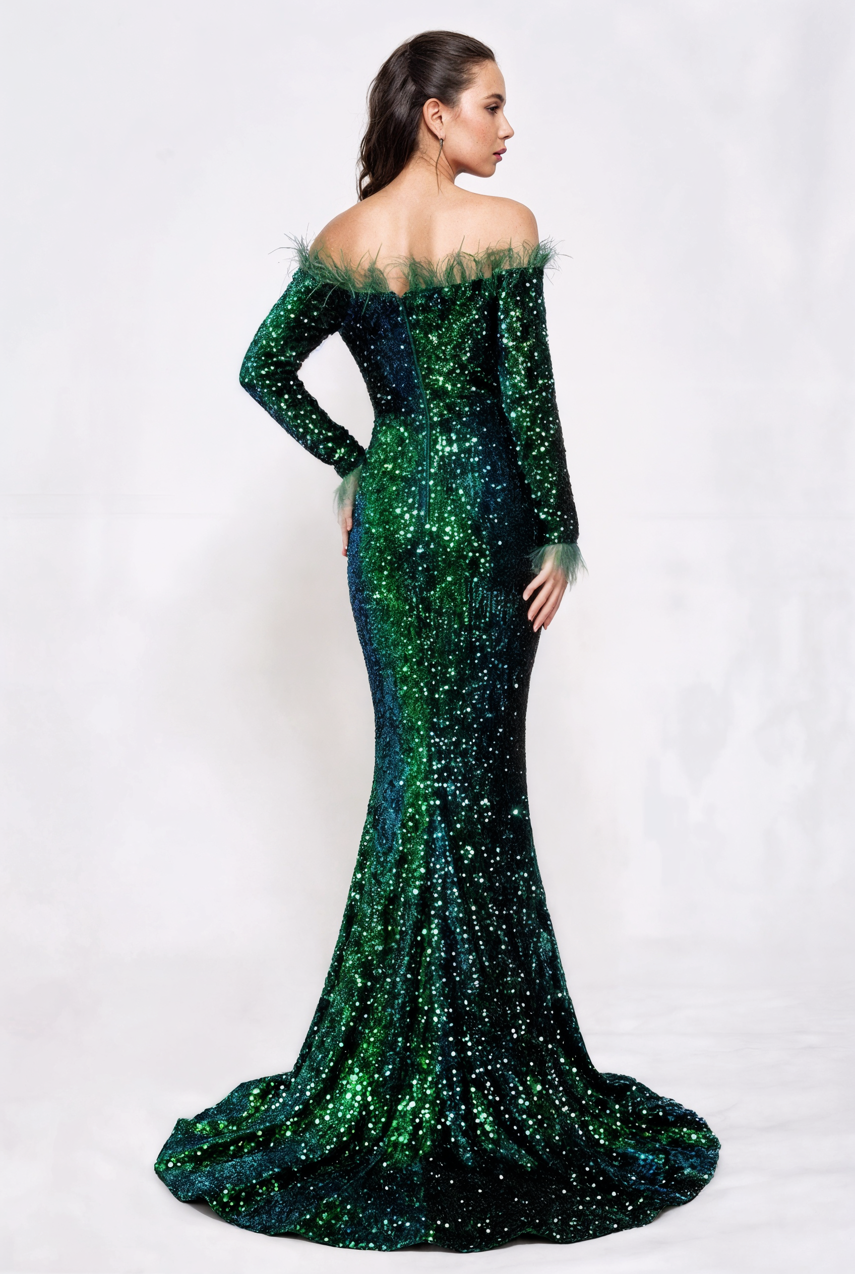 The Mermaid — Velvet & Sequin Evening Gown