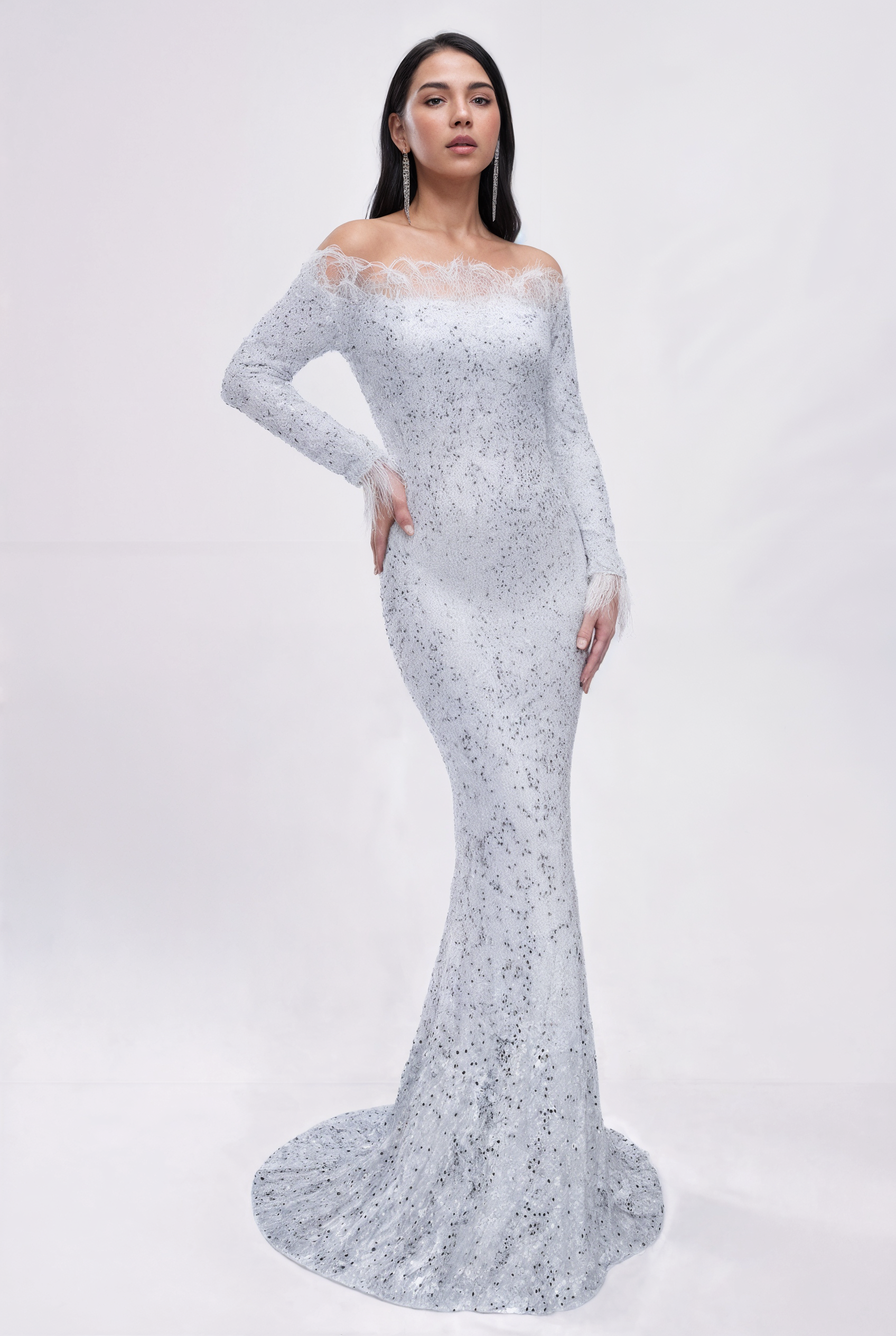 The Mermaid — Velvet & Sequin Evening Gown