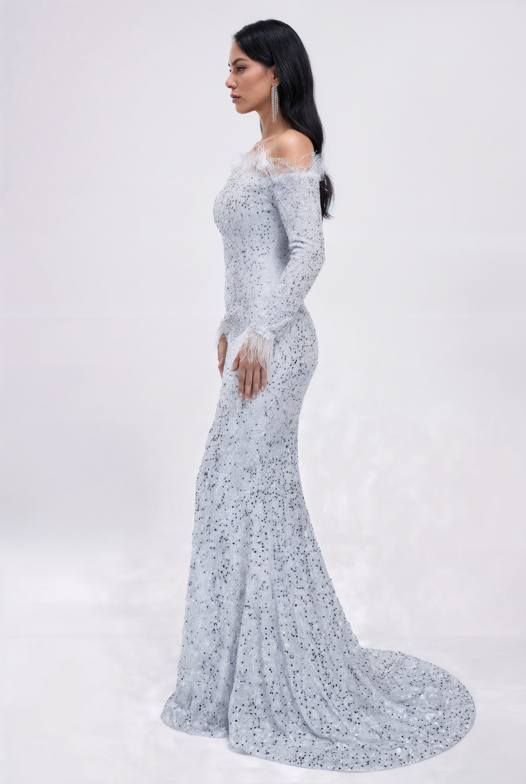 The Mermaid — Velvet & Sequin Evening Gown