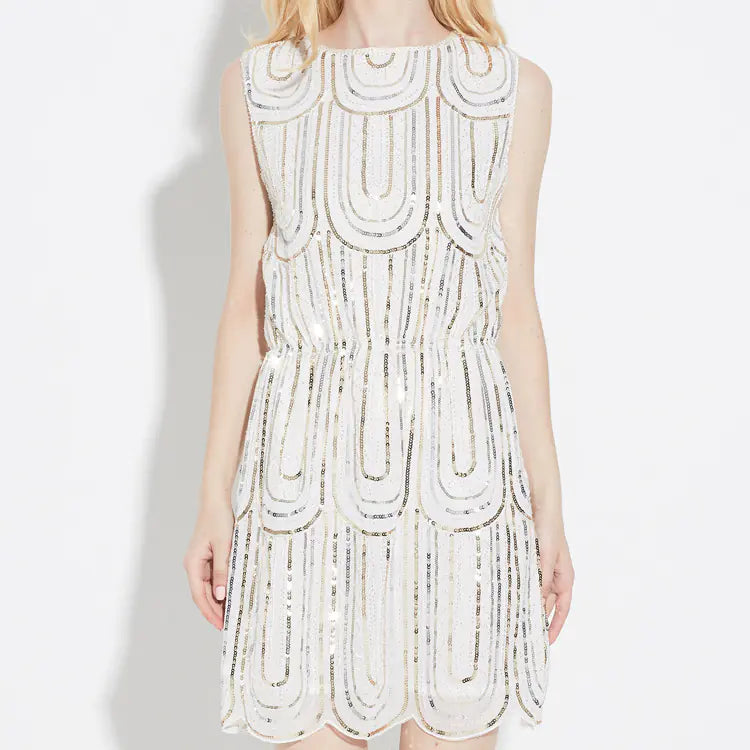 The Ripple Sequin A-Line Evening Dress - Side