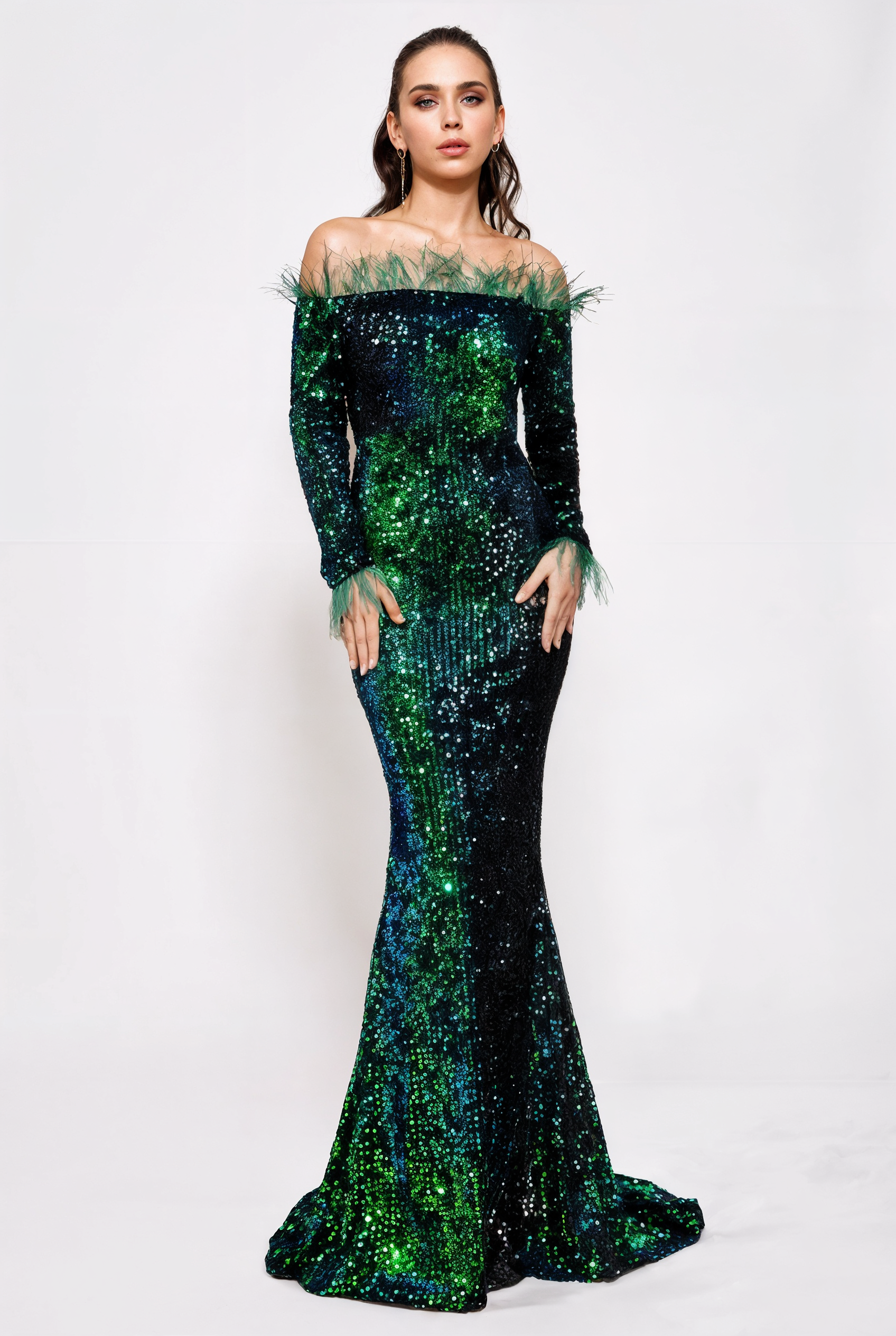 The Mermaid — Velvet & Sequin Evening Gown